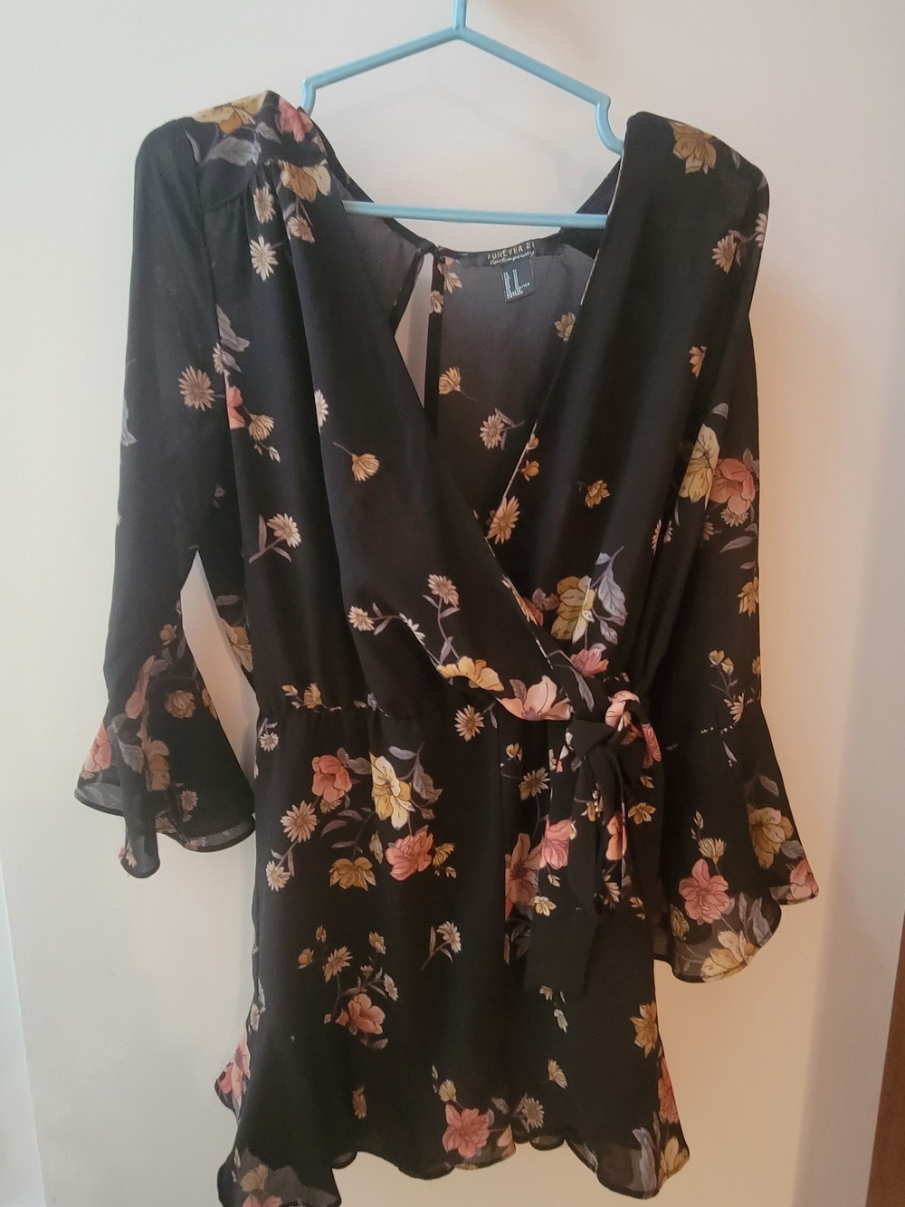 Forever 21 Mini Romper Black Floral